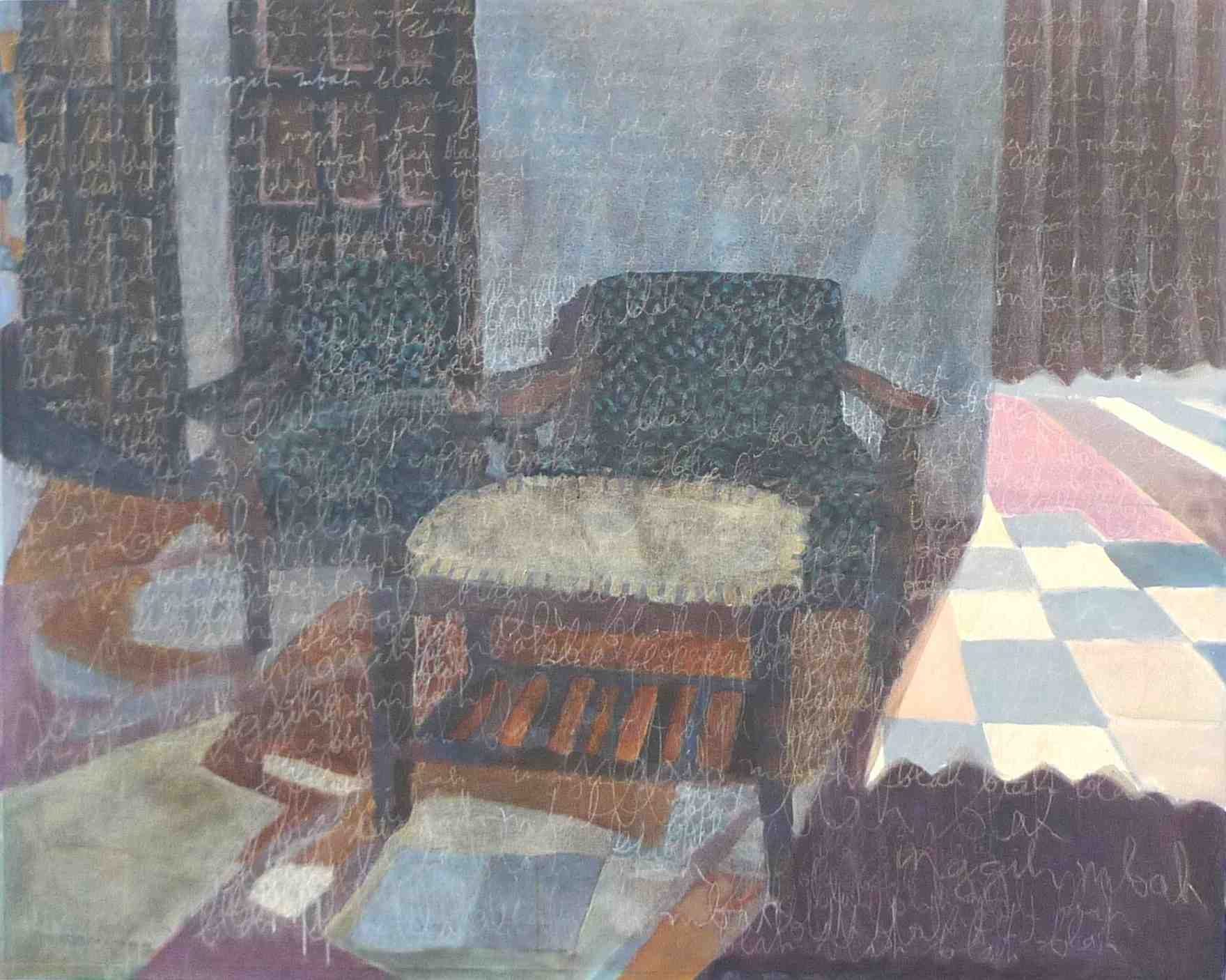 Conversations with Mbah 2012 acrylic and pastel on canvas 122cm x 152