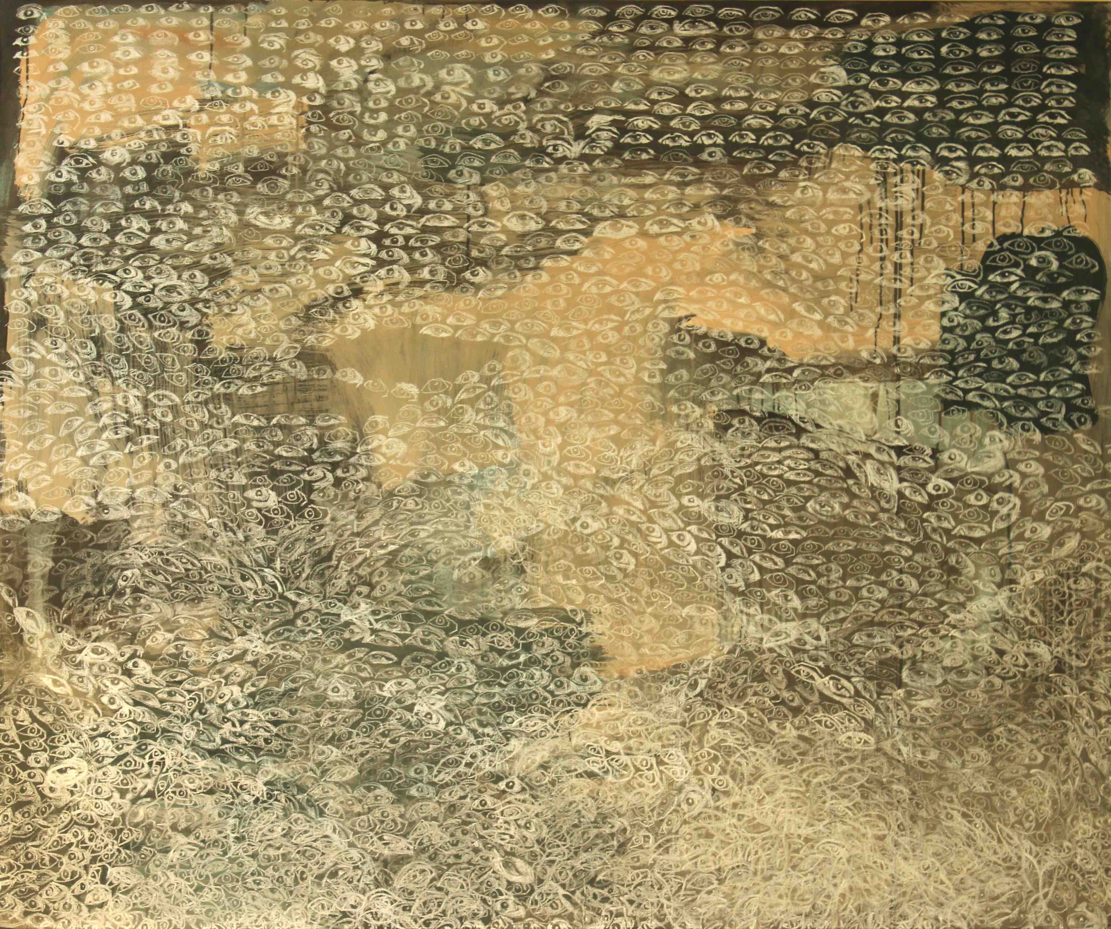 Eye Sea 2012 acrylic, chalk and pastel on canvas 150cm x 180cm