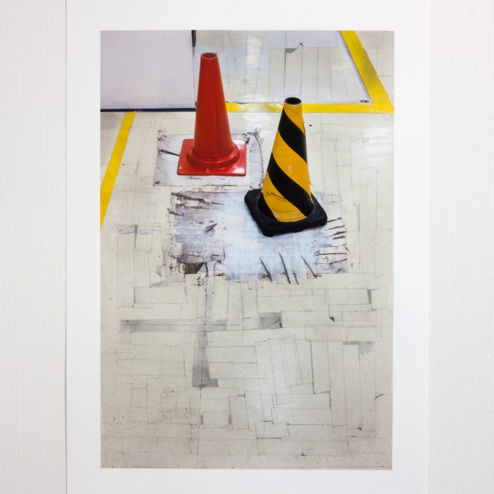 Failed Restoration (Sumikawa, Sapporo) / 失敗した修復(澄川,札幌) 2015 sticky tape and graphite on pigment print, 48 x 33 cm