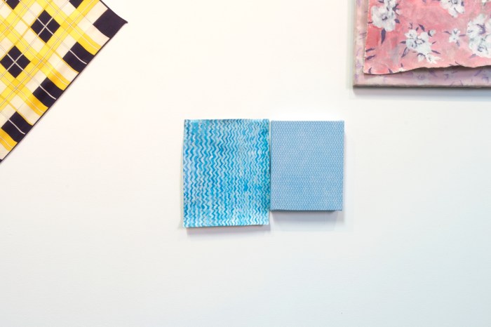 Pale Imitation (Blue and White Zigzags III) acrylic on canvas, 42 x 26 cm; Ying Feng Cleaning All-Purpose Cleaning Cloth