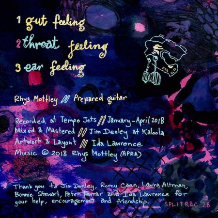 list of tracks and CD credits over a background of painted and drawn patterns resembling microscopic details of cells