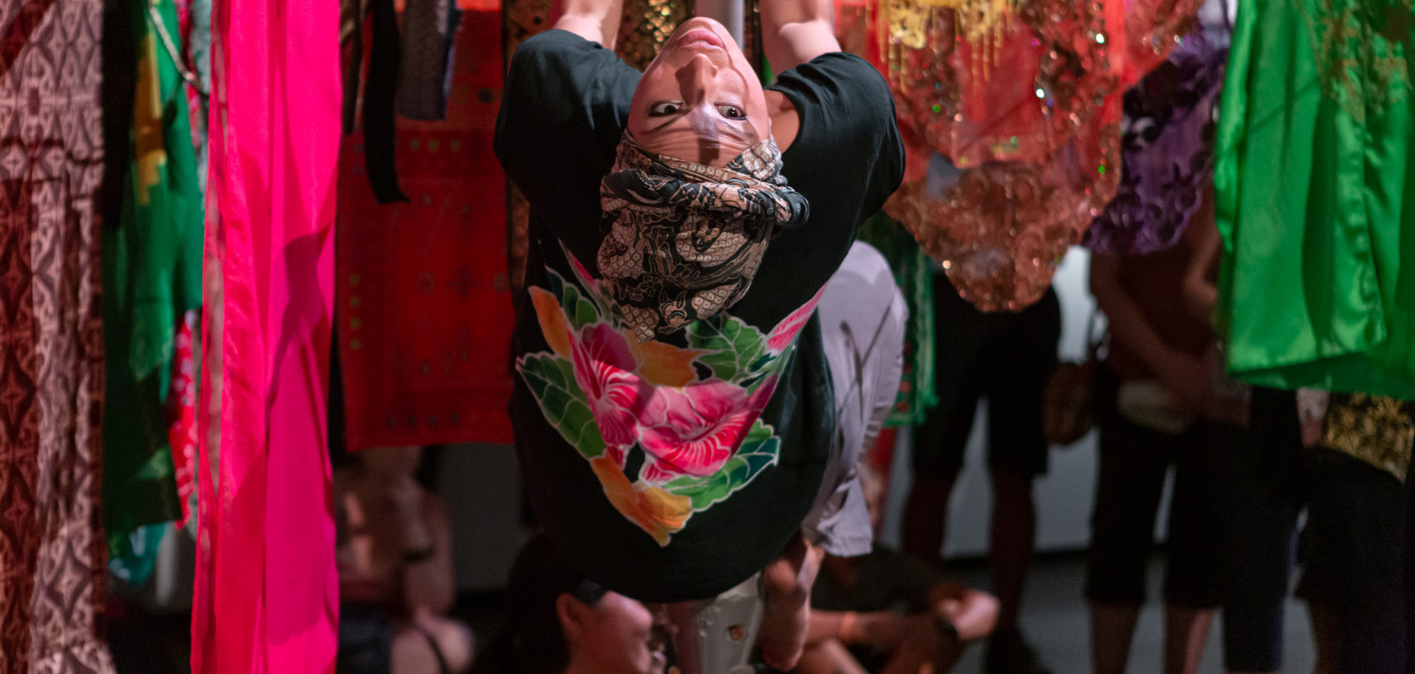 Alfira O_Sullivan (crop) performing Weekends are for washing at the launch of looking here looking north. Image care of Casula Powerhouse Art Centre. Photography by Chantel Bann.jpg