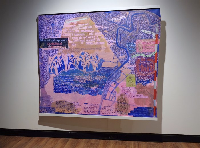 Ida Lawrence, A village and surrounds VI (mirrors and mould) 2019 acrylic on unstretched canvas, 160x191cm. Photo Ida Lawrence.JPG
